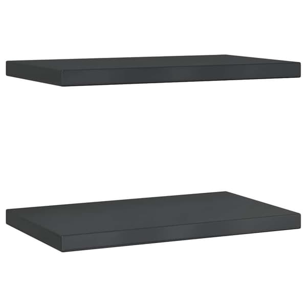 vidaXL Vegghyller 2 stk 50x30x3 cm svart rustfritt stål