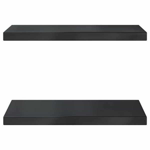 vidaXL Vegghyller 2 stk 50x30x3 cm svart rustfritt stål