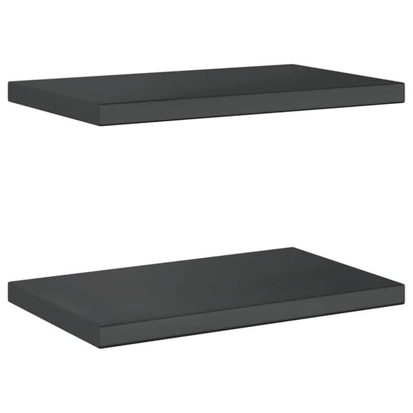 vidaXL Vegghyller 2 stk 50x30x3 cm svart rustfritt stål