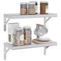 Miniatyrbilde 5 av 11: vidaXL Vegghyller 2 stk 50x23,5x3 cm sølv rustfritt stål