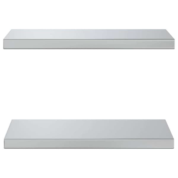 vidaXL Vegghyller 2 stk 50x23,5x3 cm sølv rustfritt stål