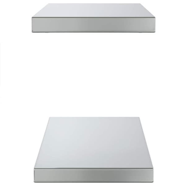 vidaXL Vegghyller 2 stk 50x23,5x3 cm sølv rustfritt stål