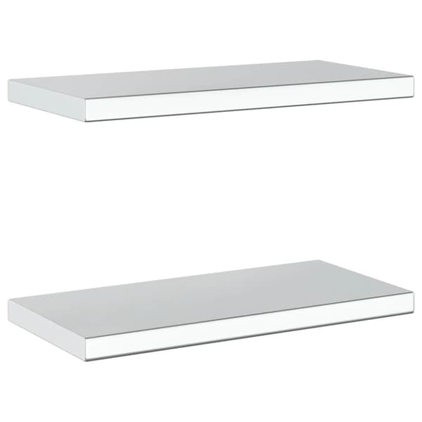 vidaXL Vegghyller 2 stk 50x23,5x3 cm sølv rustfritt stål