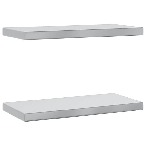 vidaXL Vegghyller 2 stk 50x23,5x3 cm sølv rustfritt stål