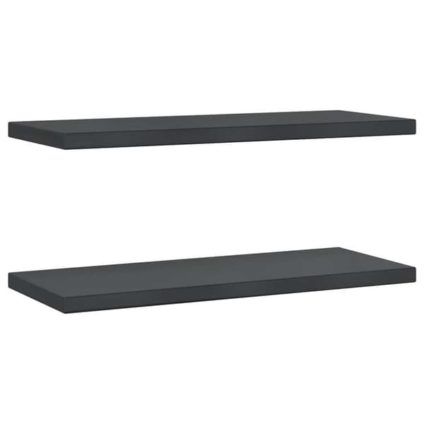 vidaXL Vegghyller 2 stk 75x30x3 cm svart rustfritt stål