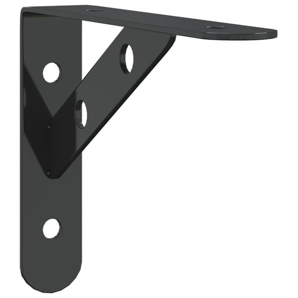 vidaXL Hyllebraketter 4 stk 15x2,5x11,5 cm svart rustfritt stål
