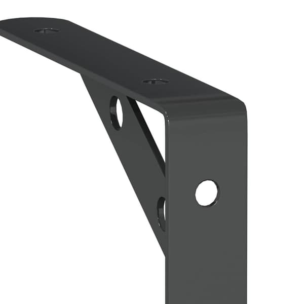 vidaXL Hyllebraketter 4 stk 15x2,5x11,5 cm svart rustfritt stål