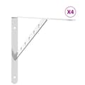 Miniatyrbilde 3 av 11: vidaXL Hyllebraketter 4 stk 40x2,5x25 cm sølv rustfritt stål