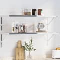 Miniatyrbilde 2 av 11: vidaXL Hyllebraketter 4 stk 40x2,5x25 cm sølv rustfritt stål