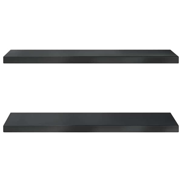 vidaXL Vegghyller 2 stk 100x30x3 cm svart rustfritt stål