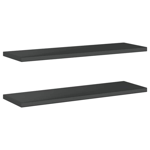 vidaXL Vegghyller 2 stk 100x30x3 cm svart rustfritt stål