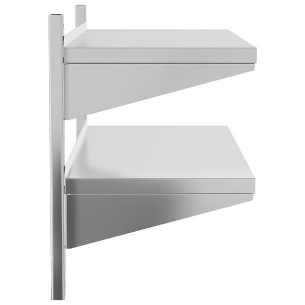 vidaXL Vägghyllor 2 nivåer 100x40x60 cm silver rostfritt stål