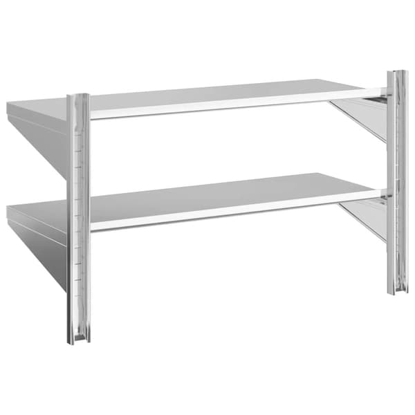 vidaXL Vägghyllor 2 nivåer 100x40x60 cm silver rostfritt stål