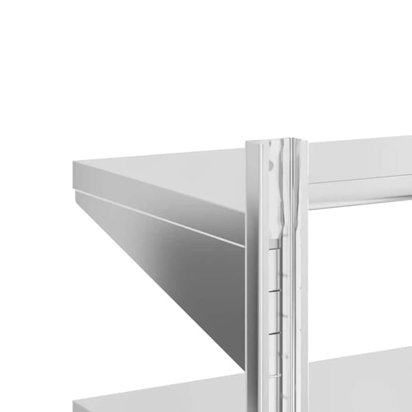vidaXL Vegghylle 2 etasjer 100x30x60 cm sølv rustfritt stål