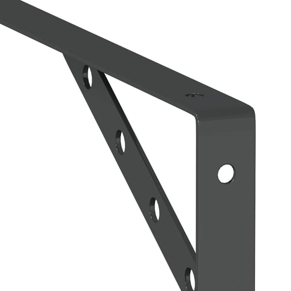 vidaXL Hyllebraketter 4 stk 30x2,5x15,5 cm svart rustfritt stål