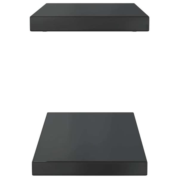 vidaXL Vegghyller 2 stk 50x23,5x3 cm svart rustfritt stål