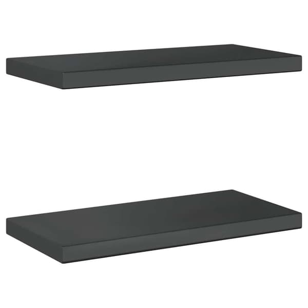 vidaXL Vegghyller 2 stk 50x23,5x3 cm svart rustfritt stål