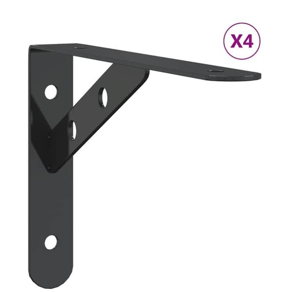 vidaXL Seinätelineet kpl 20x2,5x14 cm musta ruostumaton teräs