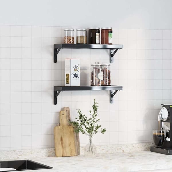 vidaXL hyldebeslag 4 stk. 15x2,5x11,5 cm rustfrit stål sort