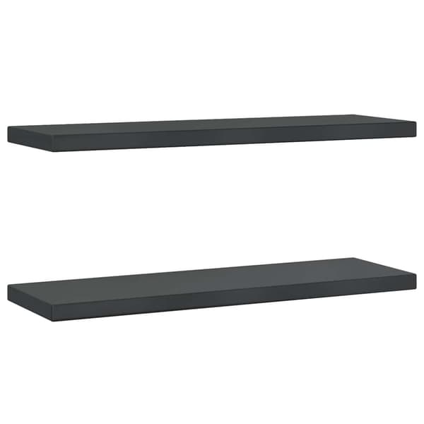 vidaXL væghylder 2 stk. 75x23,5x3 cm rustfrit stål sort