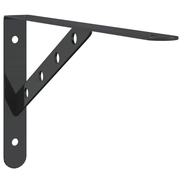 vidaXL Seinätelineet kpl 30x2,5x15,5 cm musta ruostumaton teräs