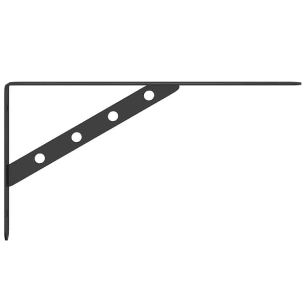 vidaXL Seinätelineet kpl 30x2,5x15,5 cm musta ruostumaton teräs