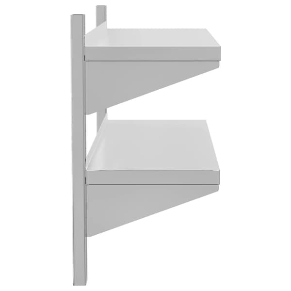 vidaXL Seinähylly 2-kerroksinen 100x30x60 cm hopea ruostumaton teräs