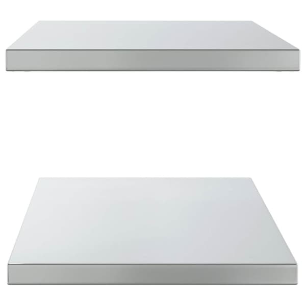 vidaXL Vegghyller 2 stk 100x40x3 cm sølv rustfritt stål
