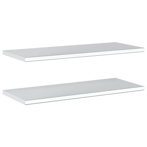 vidaXL Vegghyller 2 stk 100x40x3 cm sølv rustfritt stål