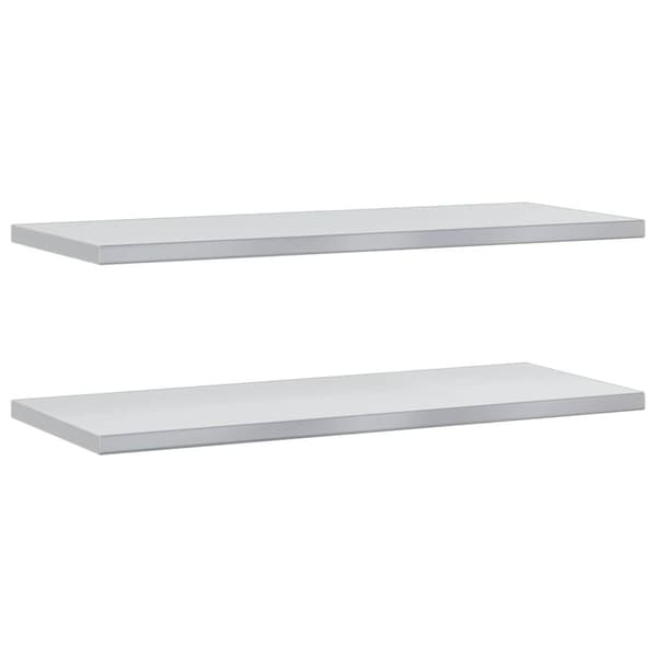 vidaXL Vegghyller 2 stk 100x40x3 cm sølv rustfritt stål