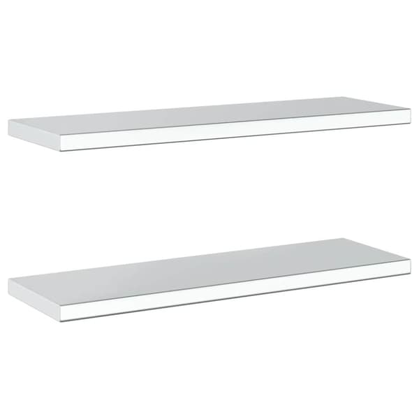 vidaXL Vegghyller 2 stk 75x23,5x3 cm sølv rustfritt stål