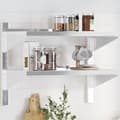 Miniatyrbilde 2 av 11: vidaXL Vegghylle 2 etasjer 75x40x60 cm sølv rustfritt stål