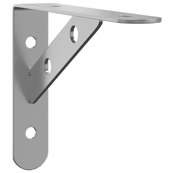 vidaXL Hyllebraketter 4 stk 15x2,5x11,5 cm sølv rustfritt stål