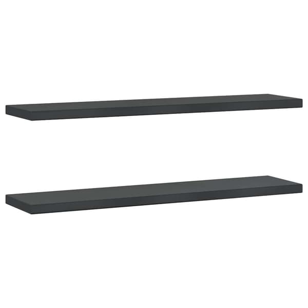 vidaXL Vägghyllor 2 st 100x23,5x3 cm svart rostfritt stål