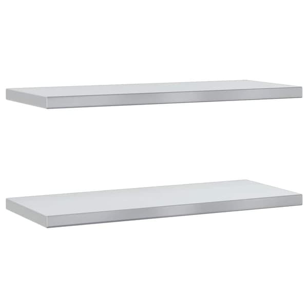vidaXL Vägghyllor 2 st 75x30x3 cm silver rostfritt stål