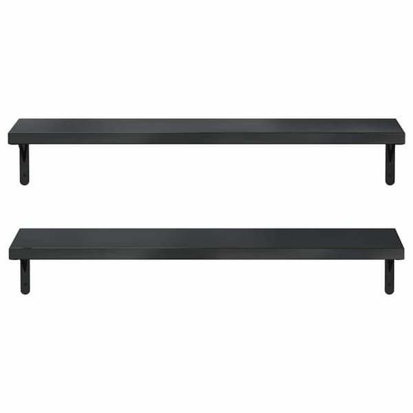vidaXL Vegghyller 2 stk 100x23,5 cm svart rustfritt stål