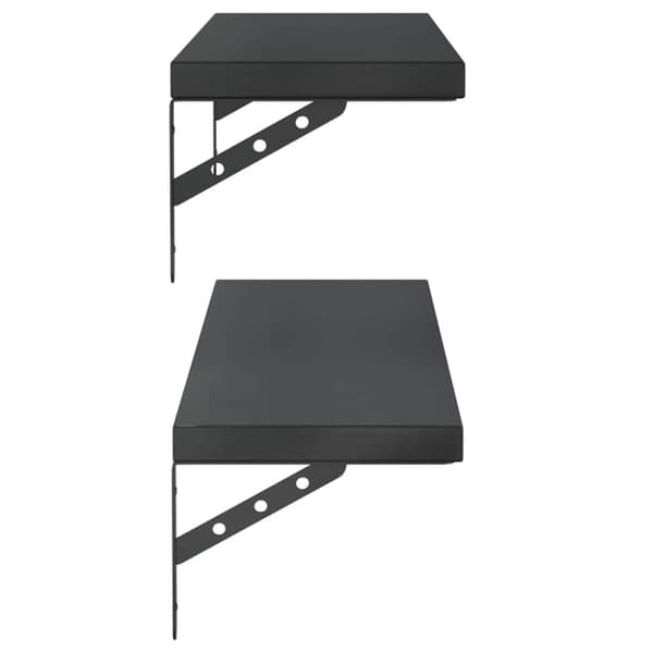 vidaXL Vegghyller 2 stk 100x23,5 cm svart rustfritt stål