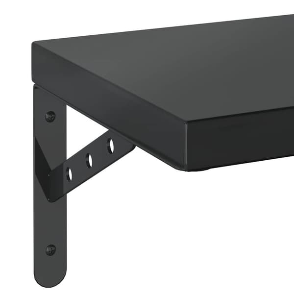vidaXL Vegghyller 2 stk 100x23,5 cm svart rustfritt stål