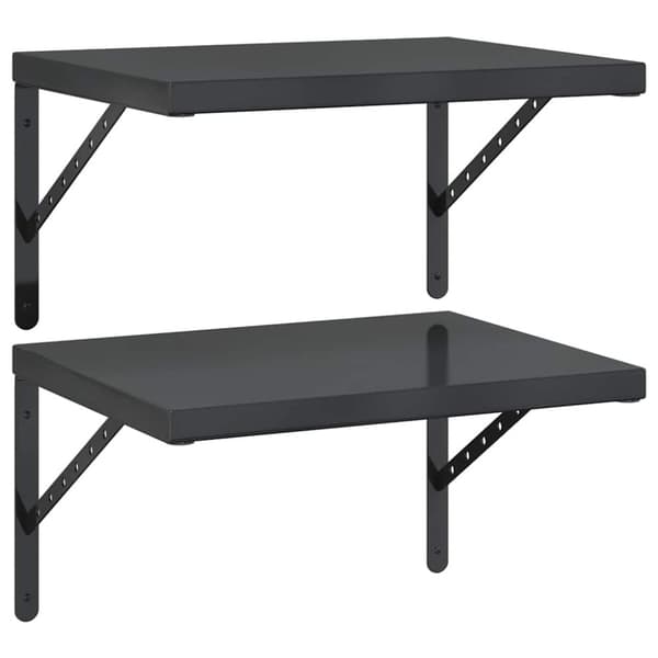 vidaXL Vegghyller 2 stk 50x40 cm svart rustfritt stål