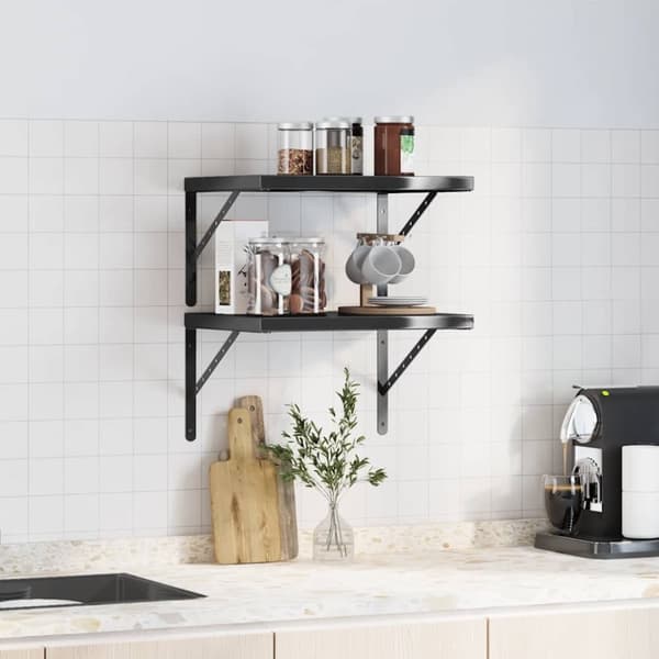 vidaXL Vegghyller 2 stk 50x40 cm svart rustfritt stål