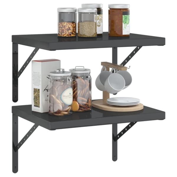 vidaXL Vegghyller 2 stk 50x40 cm svart rustfritt stål