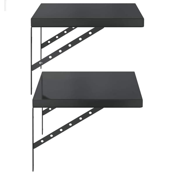 vidaXL Vegghyller 2 stk 50x40 cm svart rustfritt stål