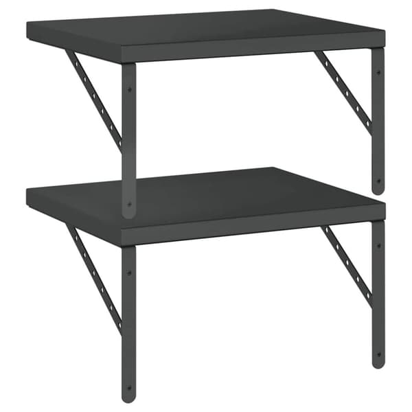 vidaXL Vegghyller 2 stk 50x40 cm svart rustfritt stål