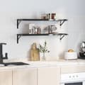 Miniatyrbilde 4 av 10: vidaXL Vegghyller 2 stk 100x30 cm svart rustfritt stål