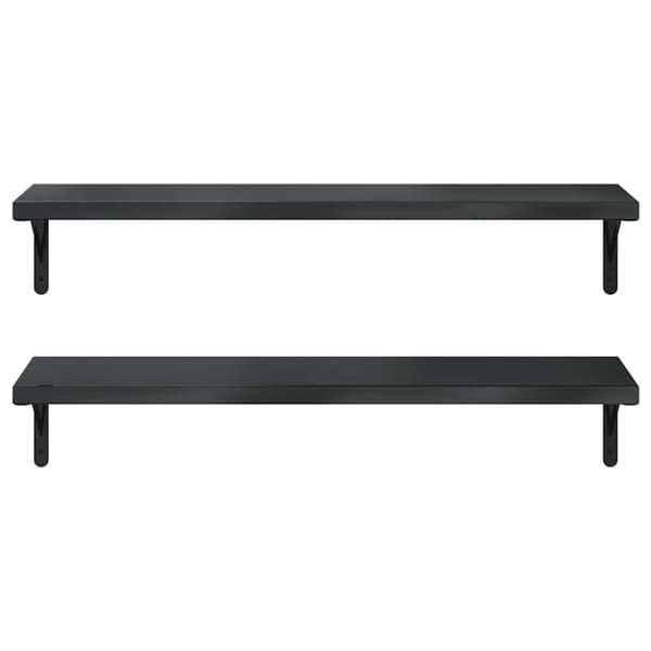 vidaXL Vegghyller 2 stk 100x30 cm svart rustfritt stål