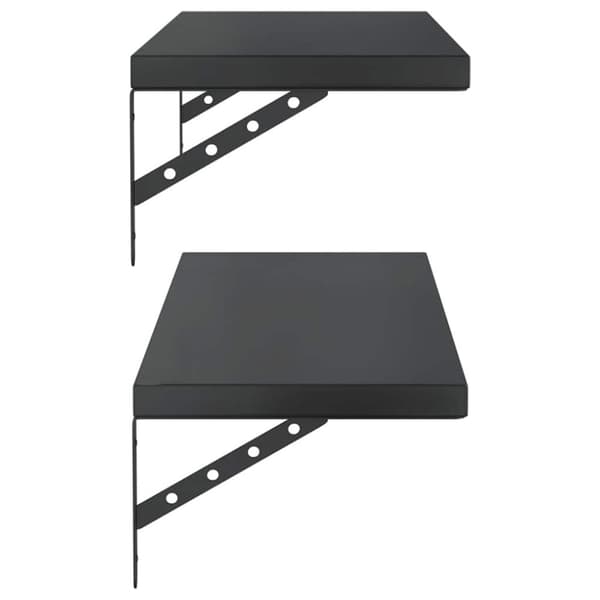 vidaXL Vegghyller 2 stk 100x30 cm svart rustfritt stål