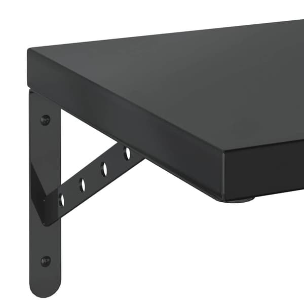 vidaXL Vegghyller 2 stk 100x30 cm svart rustfritt stål
