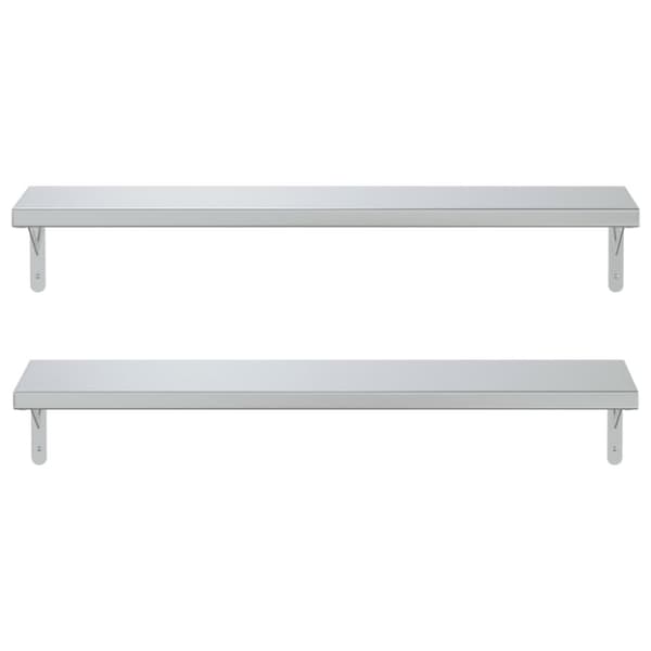 vidaXL Vägghyllor 2 st 100x23,5 cm silver rostfritt stål