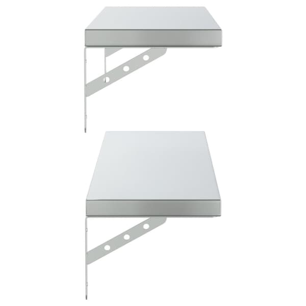 vidaXL Vägghyllor 2 st 100x23,5 cm silver rostfritt stål