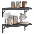 Miniatyrbilde 5 av 10: vidaXL Vegghyller 2 stk 50x23,5 cm svart rustfritt stål